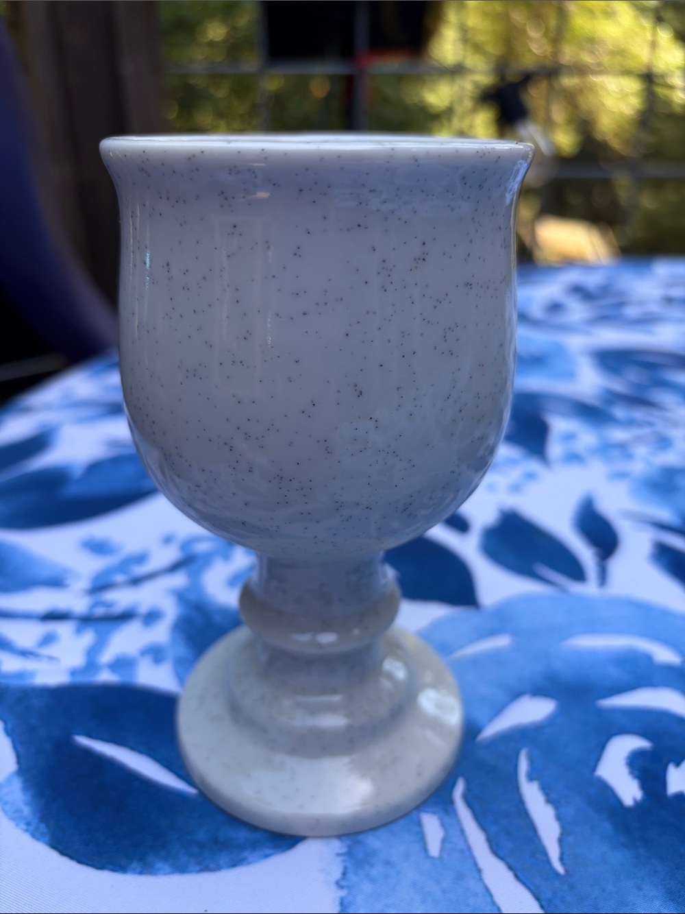 Speckled Ceramic Goblet - Soft White